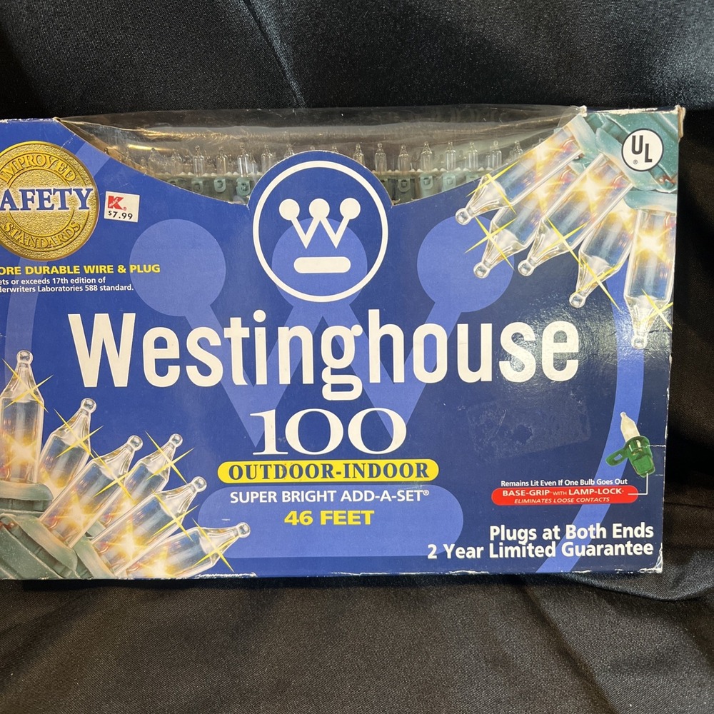 Vintage Westinghouse 100 Super Bright Add-a-Set Clear 46Ft Indoor Outdoor Lights